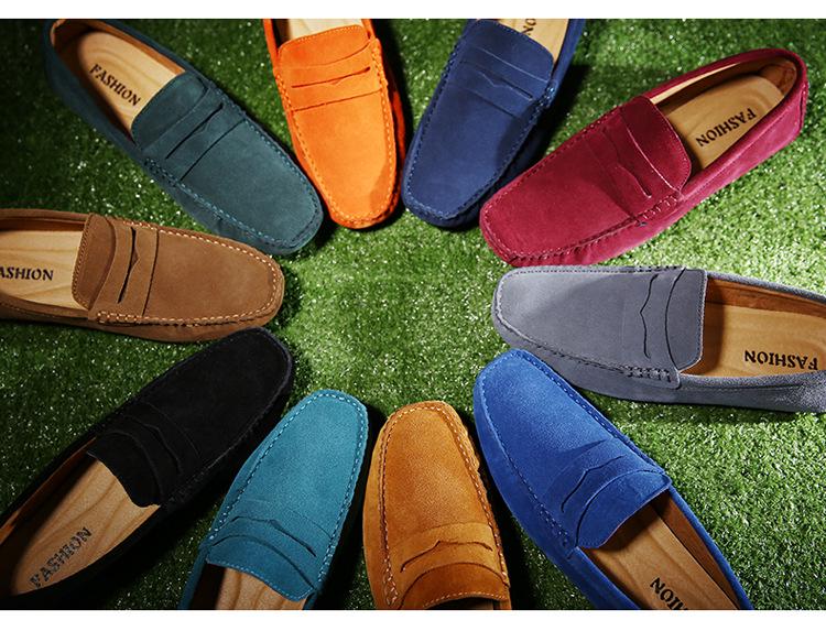 Men's Genuine Leather Suede Driving Loafers – Versatile, Lightweight Casual Shoes