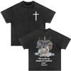 Christian Jesus Died for Me Now I Live for Him Bible Verse Vintage Washed T-shirts Men Women Fashion Harajuku Oversized T Shirts