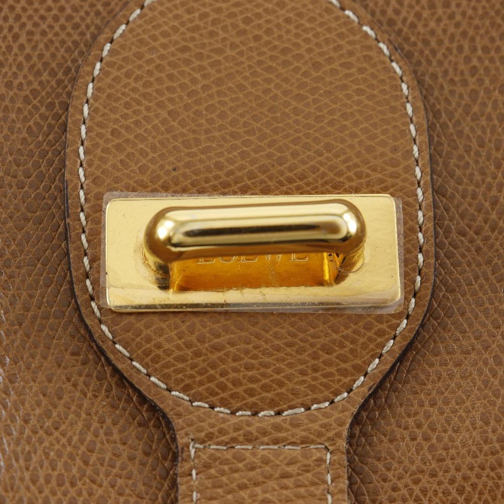 Loewe Anagram Shoulder Bag Brown Calfskin Women Used