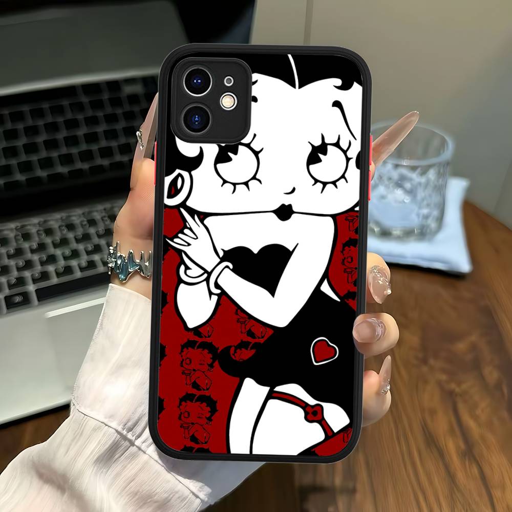 B-Betty-Cute-B-Boop Anime Phone Case For iPhone 16e 16 15 14 13 12 11 Pro Max X XS Max Plus Matte Clear