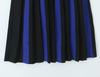 2025 Women's Knit Color Block Striped Pleated Half Skirt