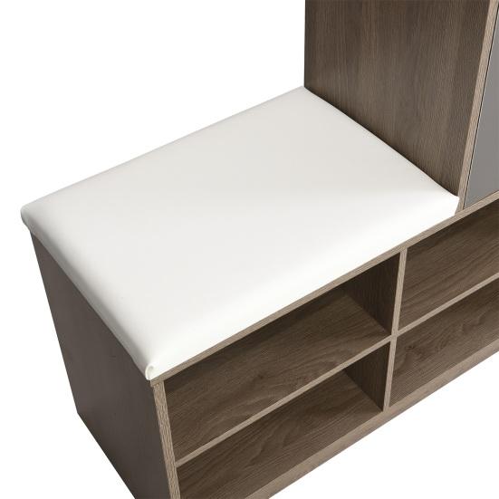 Shoe Storage Bench & Shoe Cabinet, Multifunctional Shoe Rack with Upholstered Seat, Versatile Shoe Storage Solution with Adjustable Shelves for The