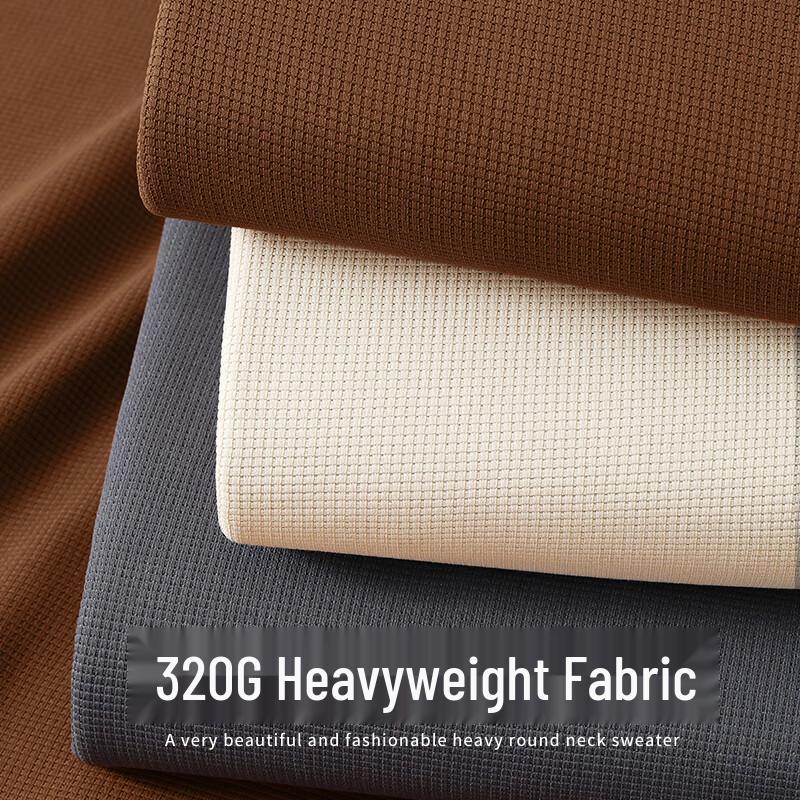 Jeanswest Men's Heavyweight Waffle Knit Pullover Sweatshirt