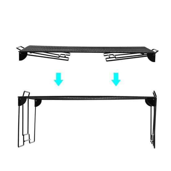 Counter Shelf Foldable Strong Bearing Space Saving Stable Non-slip Handle Multipurpose Iron Fine Mesh Counter Organizer Kitchen Supplies