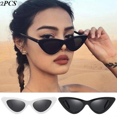2pcs Candy Colors Sunglasses Cat Eye Sun Glasses Fashion Men Women UV400 Non-polarized Glasses