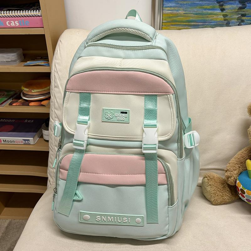 Children's Schoolbags Elementary School Girls Junior High School Color Combination High Value and Dirt Resistant Backpack