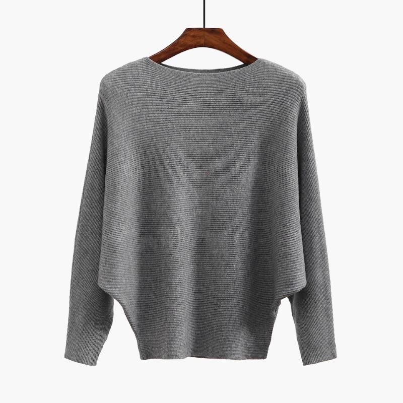 Loose Casual Fashion Bat Long Sleeve Women Sweater Solid Color Pullover Autumn Winter Knitted Tops Elegant Simple Sweaters Basic Clothing
