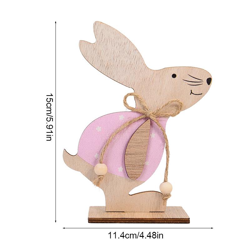 Easter Wooden Rabbit Ornament Cute Standing Bunny for Spring Easter Home Table Decoration Party DIY Crafts Kids Favors Gift 2026