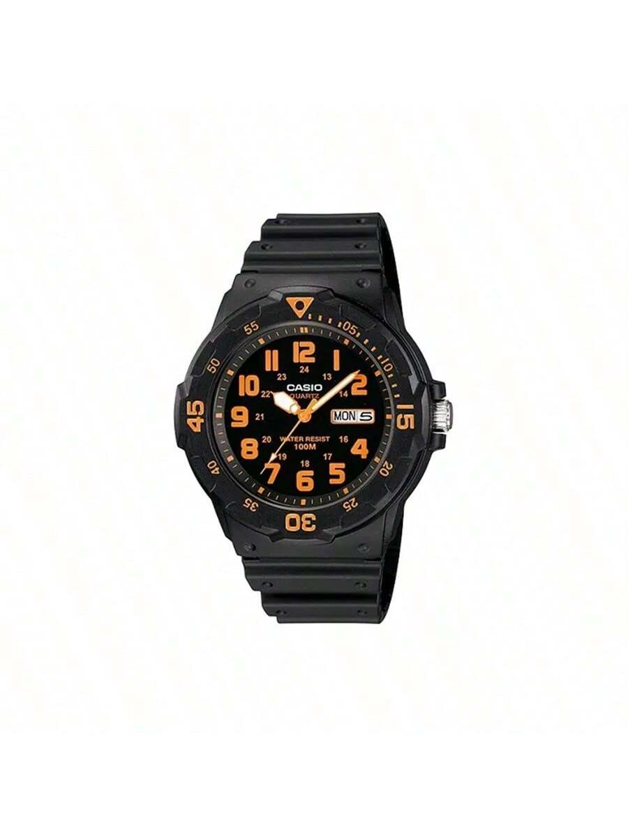 

**CASIO Серия Casio** Стильный цифро-классический циферблат со стрелками, отображение дня недели и даты. ударопрочный, водонепроницаемый, с кварцевым механизмом. набор часов. MRW-200H чёрный