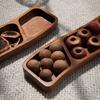 Multiple Compartment Storage Tray Made of Bamboos for Snacks Organization Prevents Flavor Mixing Stylish Irregular Color Pattern