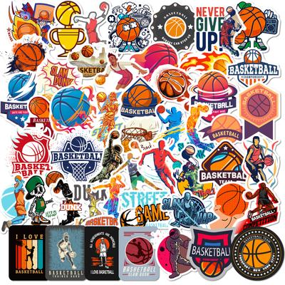 50pcs Basketball Stylish Sports Stickers for Luggage Laptop Scooter Waterproof Sports Sticker Decals