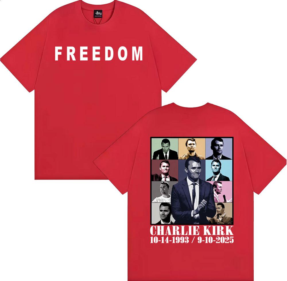 Justice for Charlie Kirk Memorial Freedom Tshirt Unisexs Clothing Fashion High Street Trend T Shirts Cotton Comfort Casual Tshirt