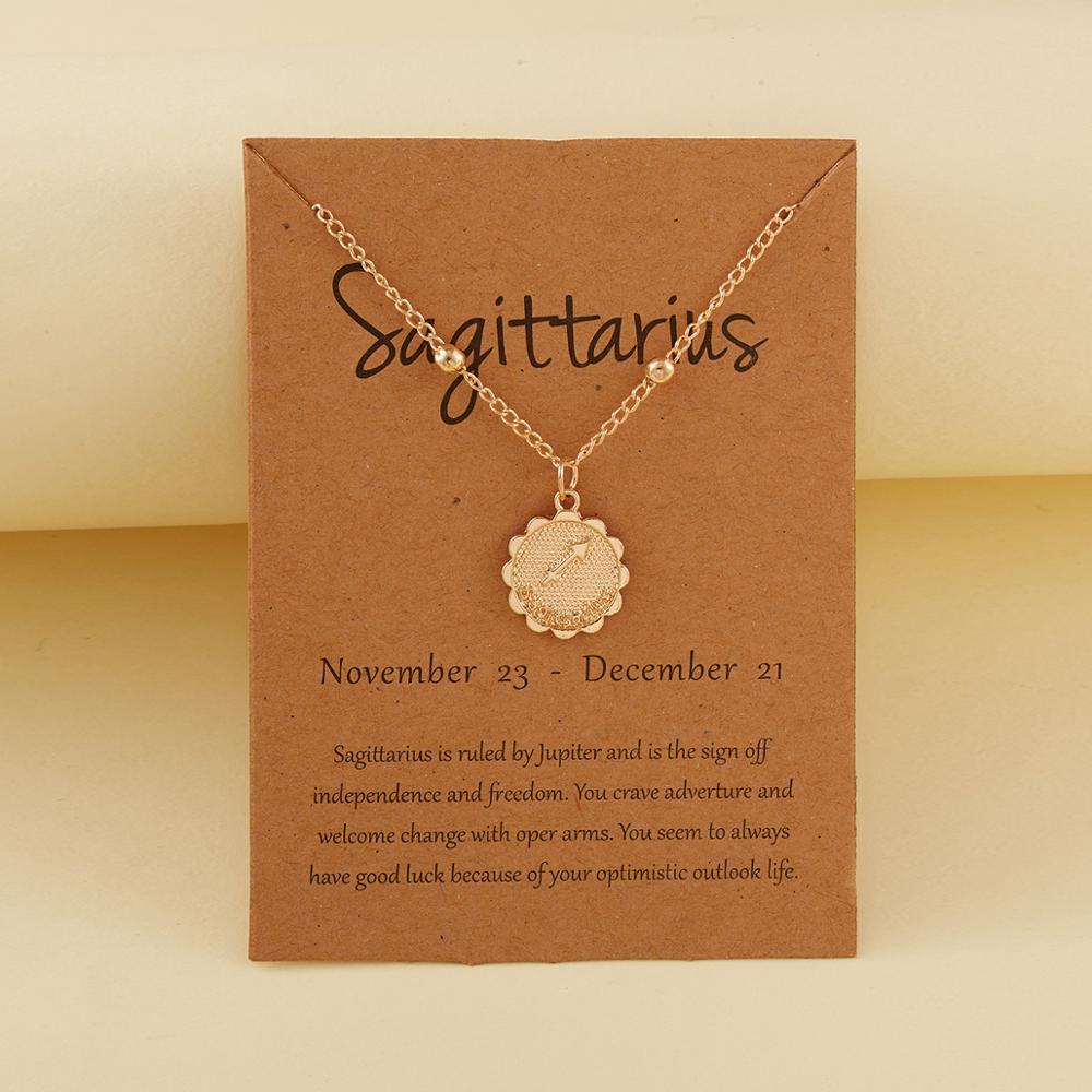 

12 Constellation Necklaces For Women Men Chain Zodiac Sign Coin Pendant Choker Necklace Couple Engagement Jewelry Gifts