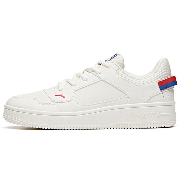 

new Anta Slip Resistant Coverage Low Top Skateboard Shoes Men s White Blue Red 43