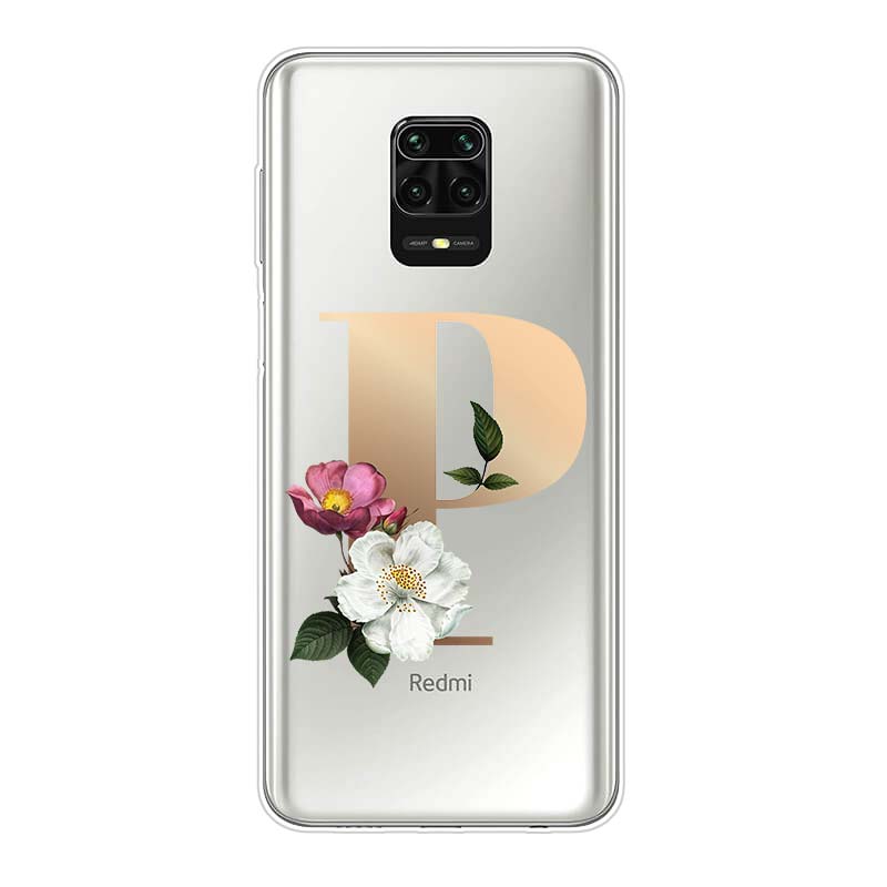 Letter Alphabet Flowers Z Silicone Cover For Xiaomi Redmi Note 10 10S 9 9S Pro Max 9T 8T 8 7 6 5 Pro 5A 4X 4 Phone Case