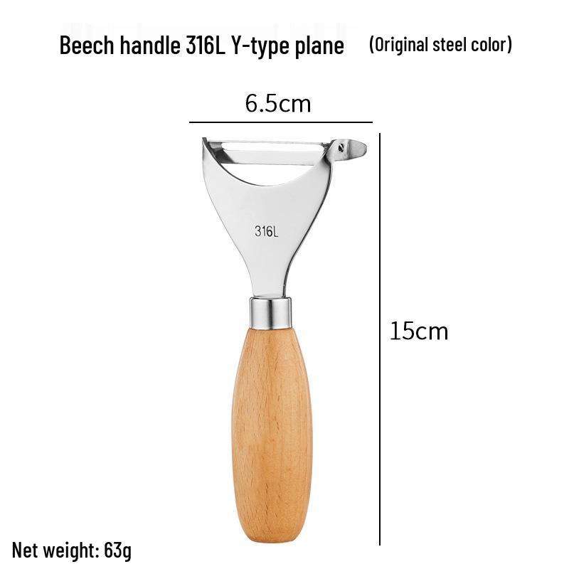 

316 Stainless Steel Peeler with Wooden Handle - Corn Kernel Remover & Fruit/Vegetable Peeler