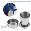 Portable Outdoor Stainless Steel Collapsible Folding Cup for Traveling Camping with Key Chain