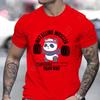 Funny Panda Gym Print T-Shirt Summer Tees for Men Women O-neck Casual Short Sleeve Weightlifting Installing Muscles Fashion Tops