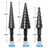HSS Straight Groove Step Drill Bit 1-11mm/1-11mm/1-11mm Nitride Black Hex Wood Metal Hole Cutter Core Drilling Tools Set