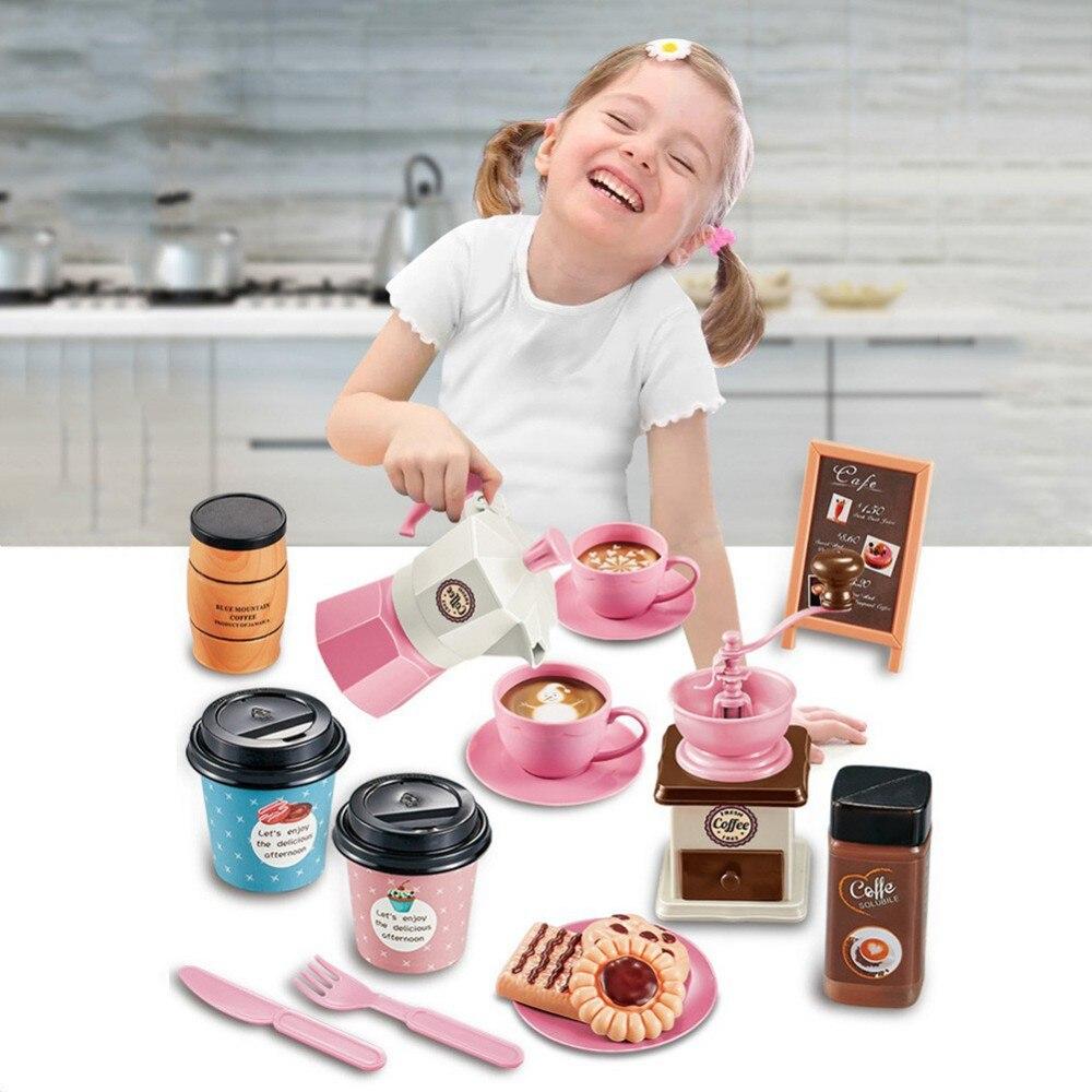 Pretend Play Toys Children's Play HouseToys Simulation Coffee Snack Afternoon Tea Set