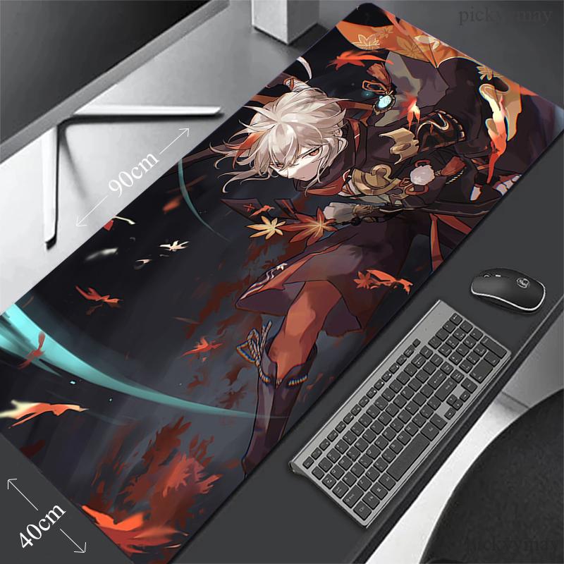 Genshin Impact Tappetino Mouse Grande Tappetini Mouse da Gaming Tappetino Tastiera Tappeto Scrivania Kaedehara Kazuha Tappetini da Scrivania Tappetino Mouse Anime Per Gamer
