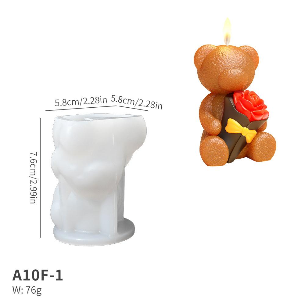 Cute Bear Scented Candle Rabbit Silicone Mold for Candles Home Decoration Silicone Mold for Resin Cartoon Bear