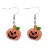 European & American Halloween Cartoon Resin Pumpkin Earrings for Women