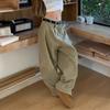 Retro Simple Silhouette Mopping Scimitar Jeans Women's Loose Casual Wide-leg Tooling Trousers Stylish Panel Stitching Jeans