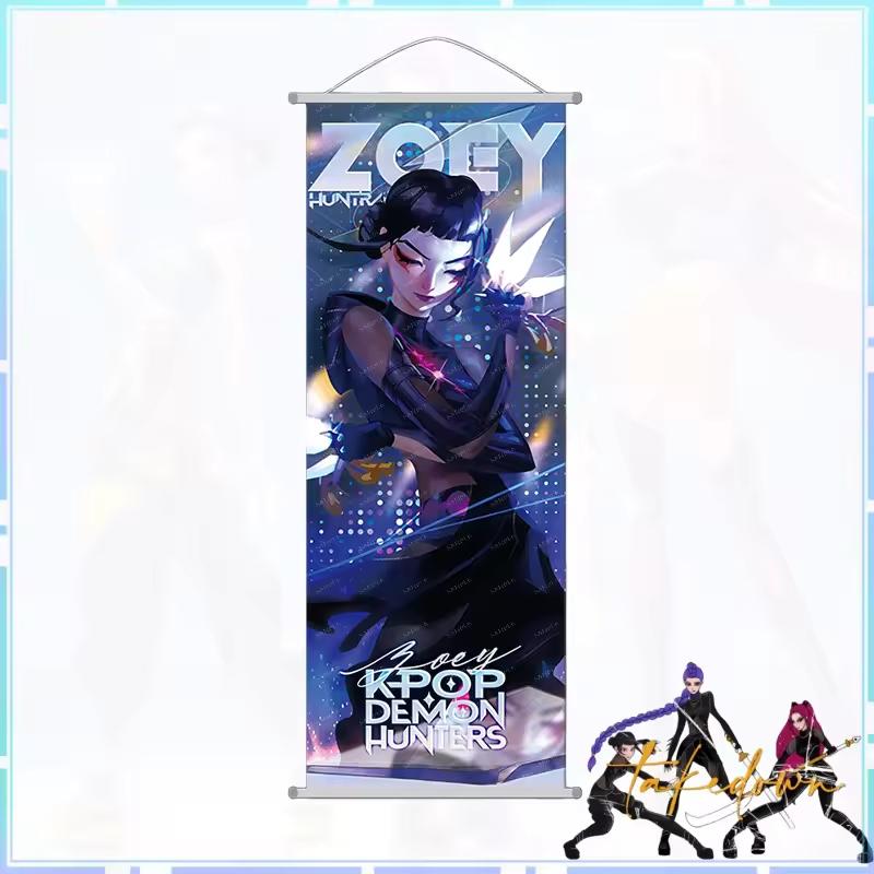 Anime Demon Hunter Scroll Poster Rumi Mira Poster Wall Art Zoey Jinu Indoor Decoration