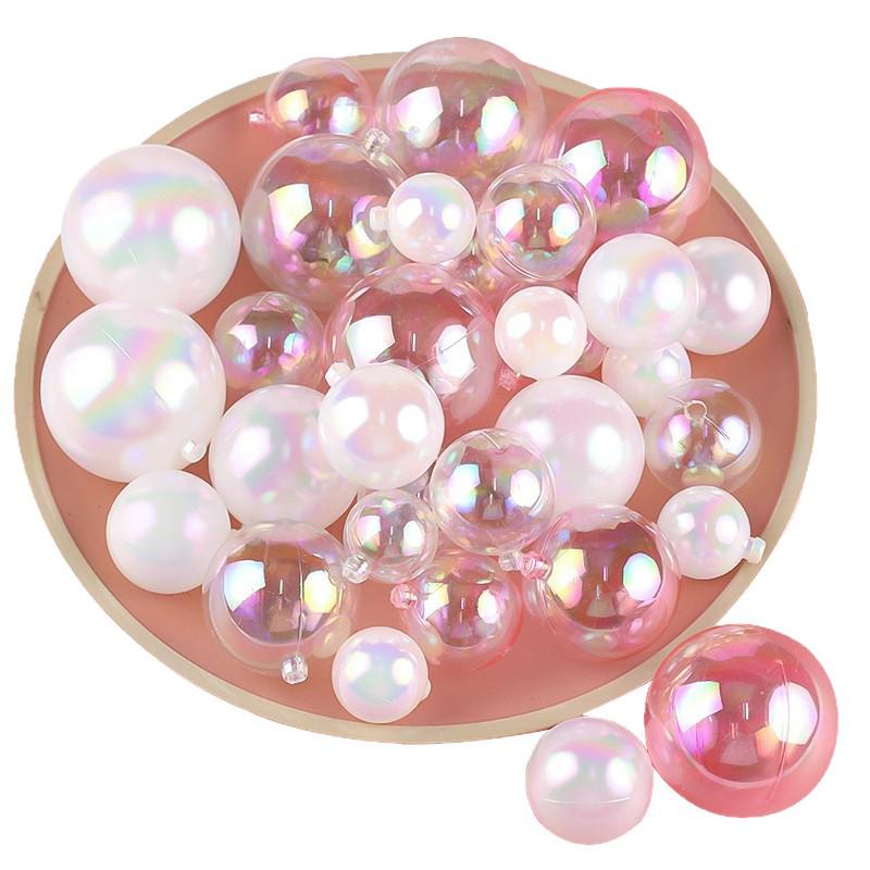 50-Piece Iridescent Wishing Balls: Colorful Transparent Cake Decorations for Birthdays