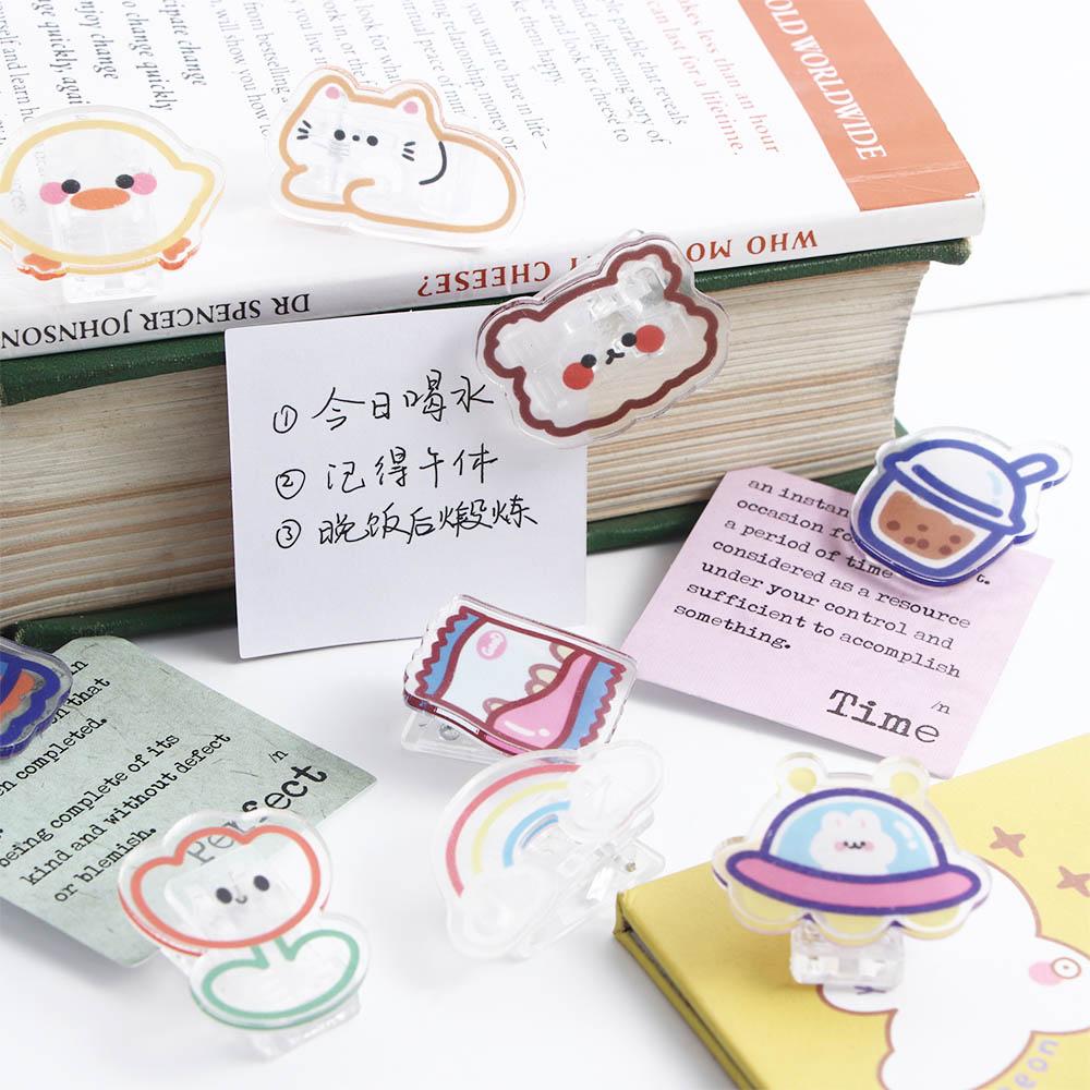 Index Clamp Cartoon Binder Clip Snacks Sealing Clip Binder Clips Transparent Clip Paper Clip