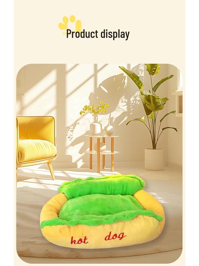Hot Dog Shaped Pet Bed: Super Soft, Warm, and Universal for Cats and Small Dogs