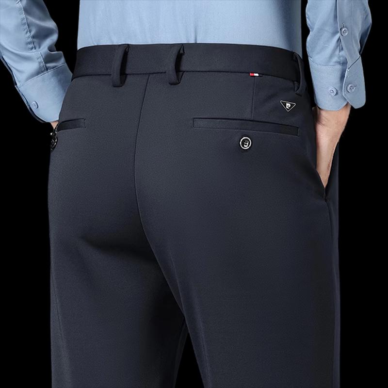 Pierre Cardin Men's Four-Way Stretch Straight-Leg Casual Trousers
