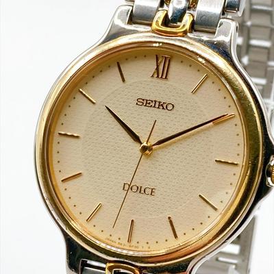 Used SEIKO Dolce Men's Watch Quartz With Box New Battery Combi 587