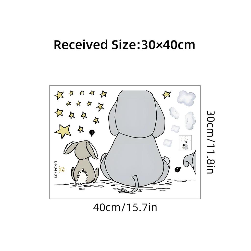 Cartoon Niedlicher Hase Blume Tier Wandaufkleber Abnehmbar für Schlafzimmer Wohnzimmer Kinderzimmer Hintergrund Dekoration Wandtattoos