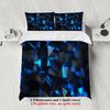 3pcs Geometric Blue Crystal Bedding Sets 3D Printed Abstract Pattern Duvet Cover Sets With Pillowcases No Filling Cool Visual