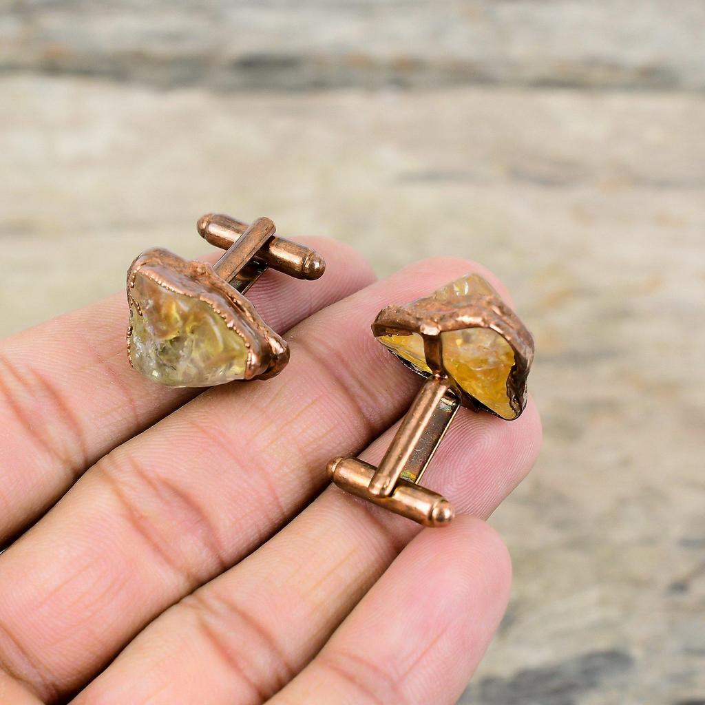 Butoni din cupru electroformat Bijuterii lucrate manual Butoni cu pietre prețioase Foarte drăguțe Bijuterii electroformate Cadou de logodnă