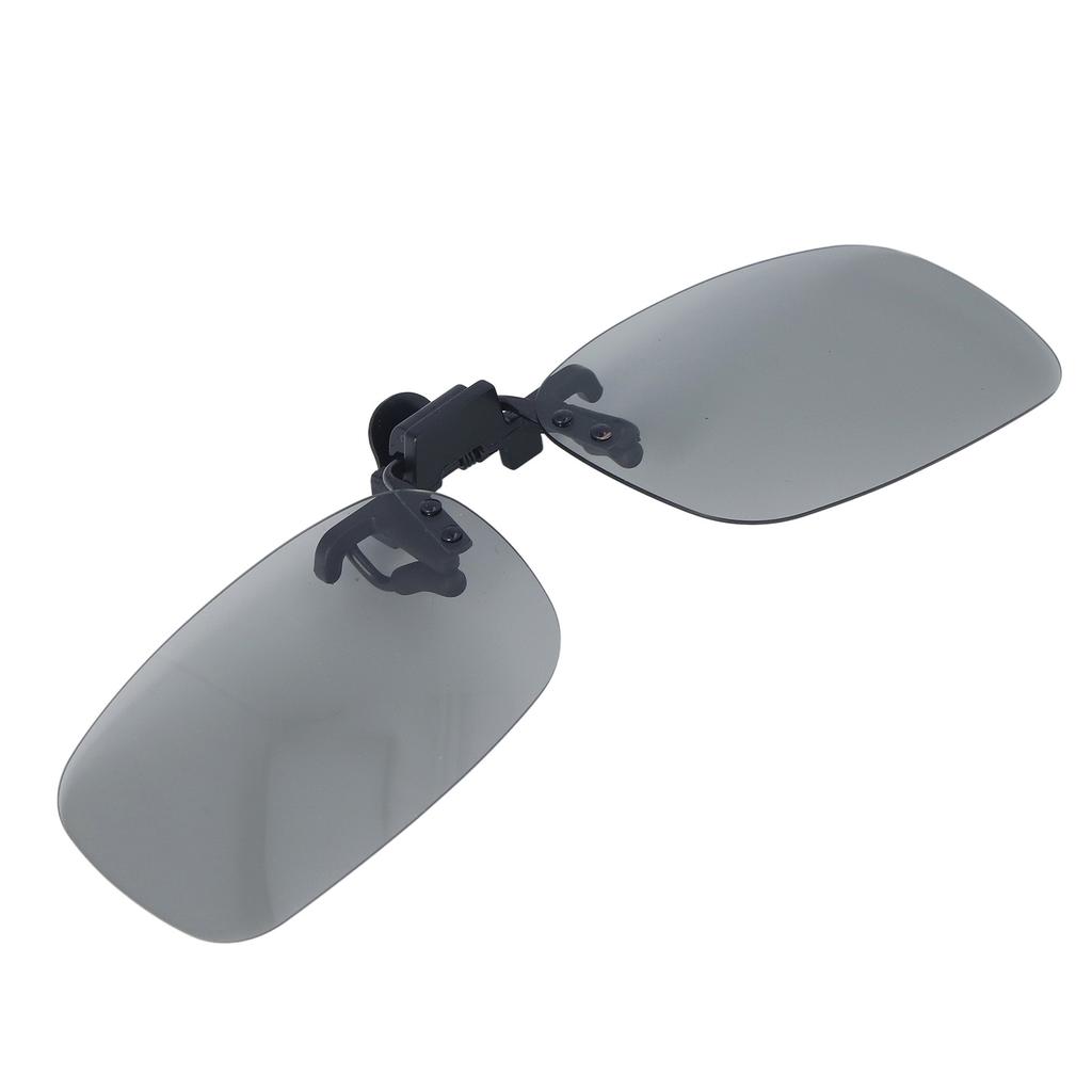 Polarized Clip On Glasses Day Night Duel Use Portable Polarized Clip On Sunglasses for Fishing Jogging Black Gray