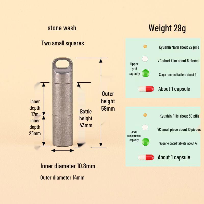 Waterproof Stainless Steel Mini Pill Box - Portable, Moisture-Proof Travel Medication Container