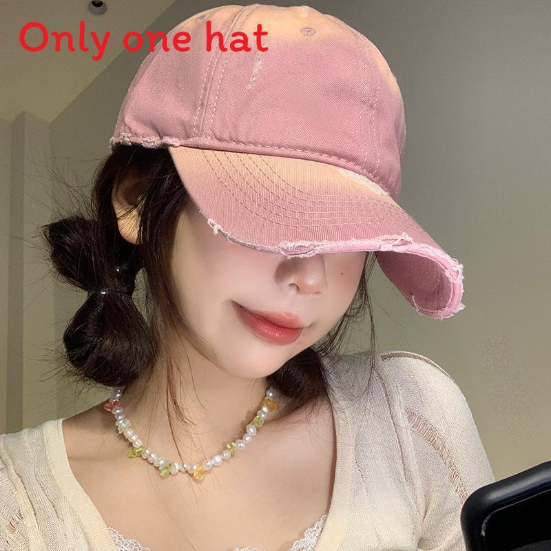 Retro Distressed Denim Hat With Adjustable Fit For Fashionable Outdoor Wear