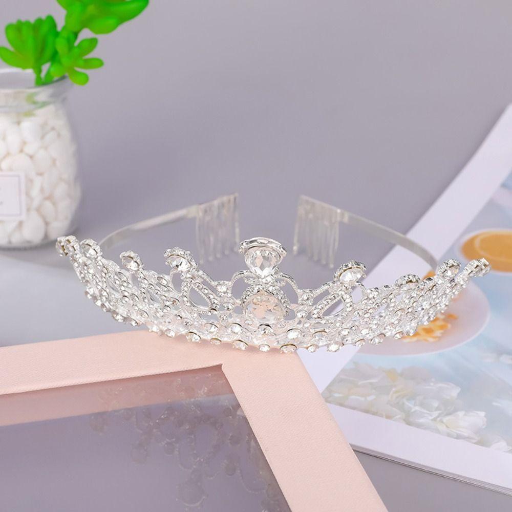 Princess Elegant Queen Baroque Rhinestone Tiara Wedding Hair Accessories Crystal Crown Bride Crown