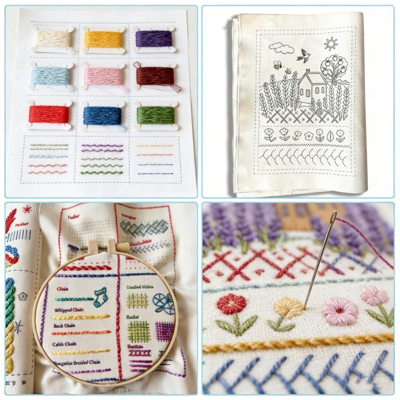Complete Embroidery Book Sewing Books Set Includes Needle Thread Patterns And Step By Step Instructions