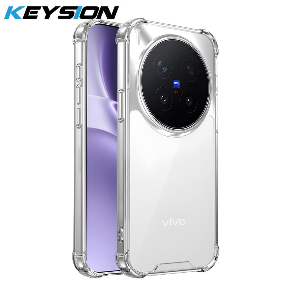

KEYSION Four-Corners Shockproof Transparent Case for VIVO X300 Pro 5G Soft TPU+PC Clear Phone Back Cover for VIVO X300 Pro for VIVO X300 Pro чистый