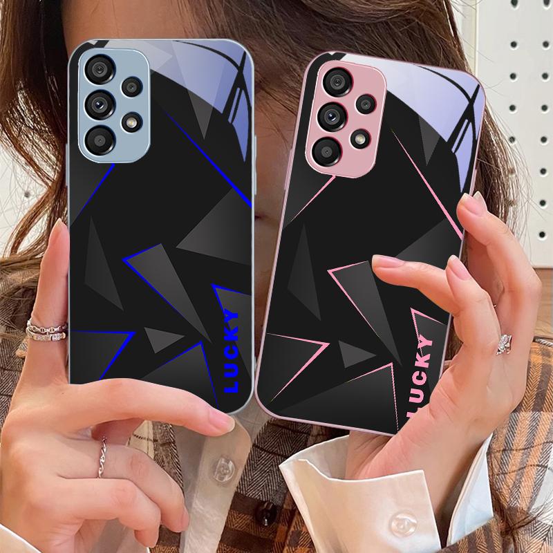 Linien-Diamantgitter für Samsung Galaxy S10 4G S20 11E 30 S21 21Fe 22 S24 Pro S23 Ultra 5G S8 S9 Gehärtetes Glas Handyhülle