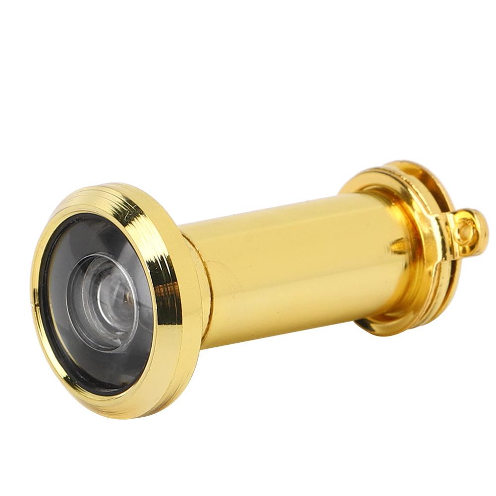 2Pcs 220 Degree Viewing Angle Anti Theft Household Door Viewer with Back Cover Home Security(14mm Gold )