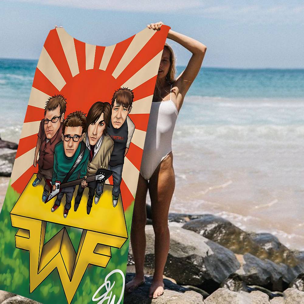 

W-Weezer Band Microfiber Beach Towel Absorbent Quick Dry Soft Yoga Swimming Resort Mountain Climbing Towel W40*H60(CM)