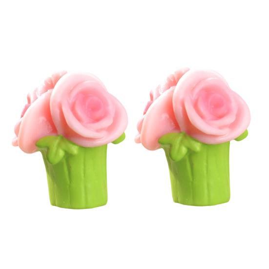

2Pcs Miniature Potted Flower Figurine Mini Floral Plants Vehicle Resin Statue Ornament Dollhouse Fairy Garden Micro Landscape Decoration E