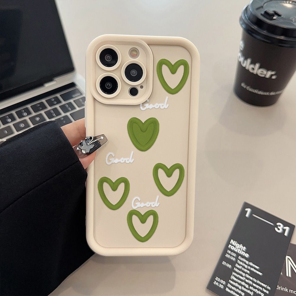 Cool Green Love for iPhone17PorMax Phone Case 17 Apple 16 Matte 14/15 Premium 13