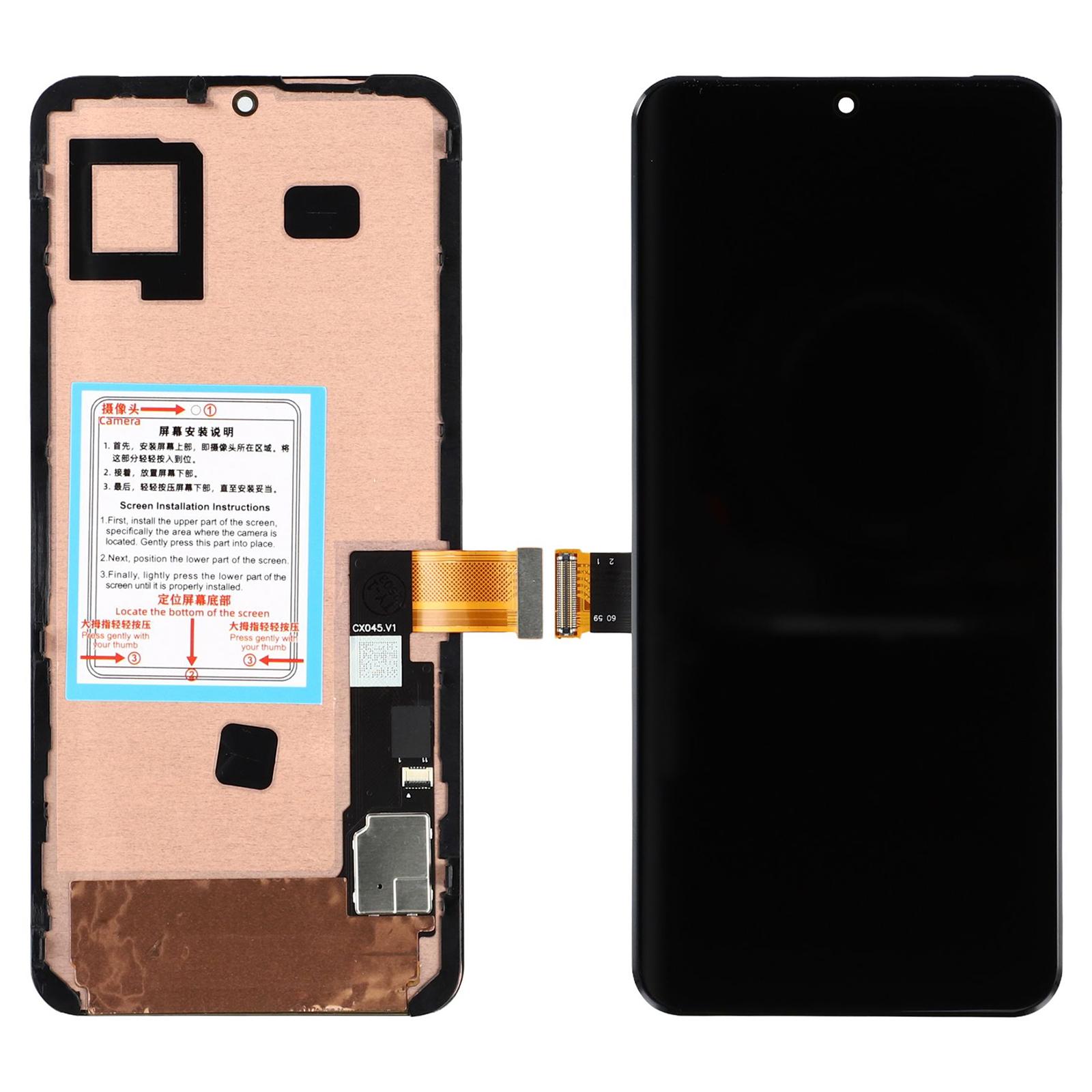 

For Google Pixel 8 GKWS6,G9BQD (Middle Lens Hole) Grade C OLED Screen and Digitizer Assembly+Frame (Without Logo) A