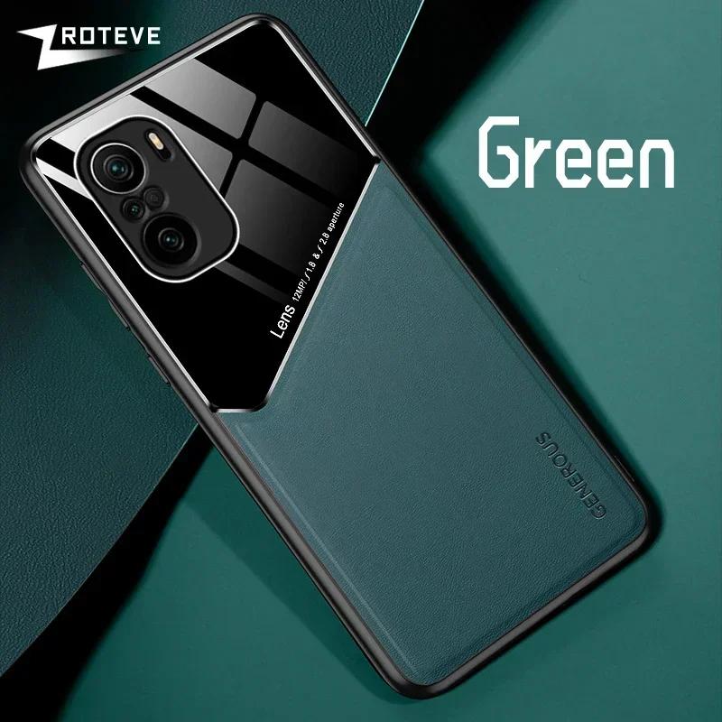 

Для PocoF4 GT чехол PU кожаный автомобильный магнитный жесткий чехол для ПК для Xiaomi Poco F4 GT Xiomi Redmi K50 игровые чехлы для телефонов Global For POCO F4 GT зелёный